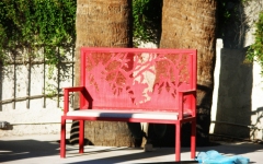 Red Desert Willow Silhouette Bench